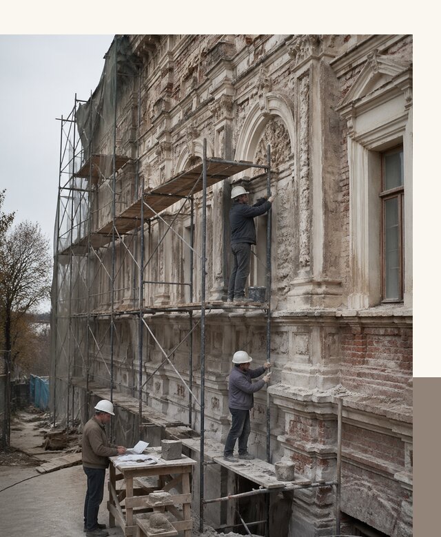 Реставрация объектов культурного наследия под ключ в Новомосковске